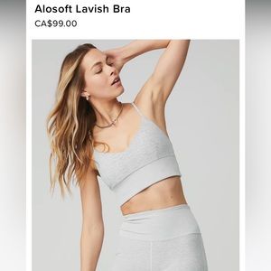 Alo lavish bra-athletic heather grey